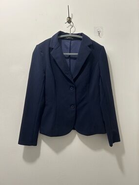 Allegra K Women's Navy Two-Button Tailored Blazer